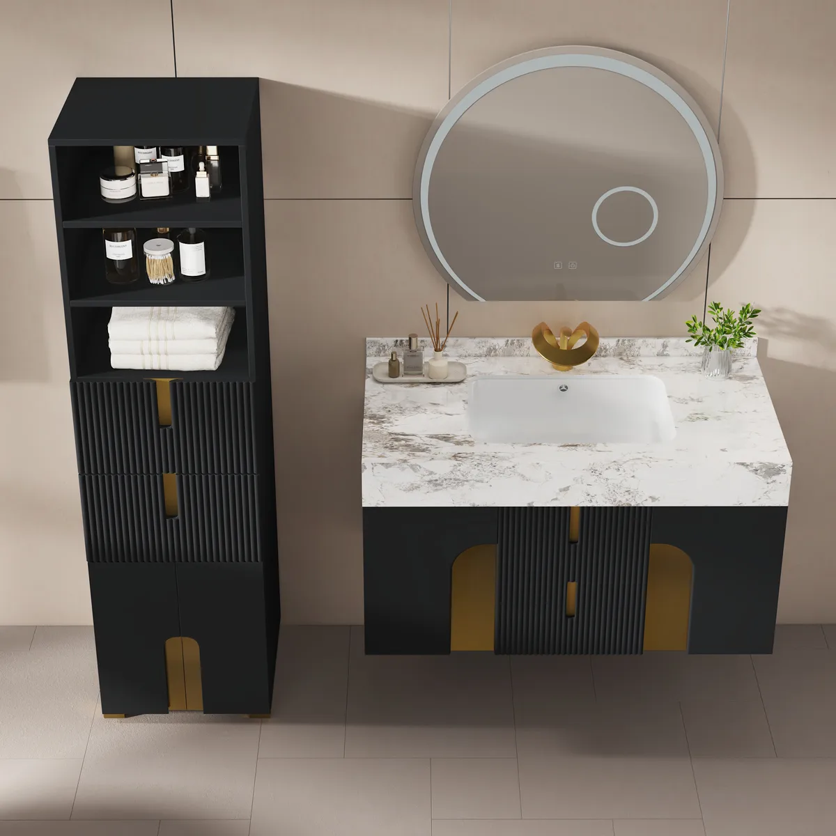 Artis 36" Single Bathroom Vanity & 59" Bathroom Storage Cabinet Set — image 23