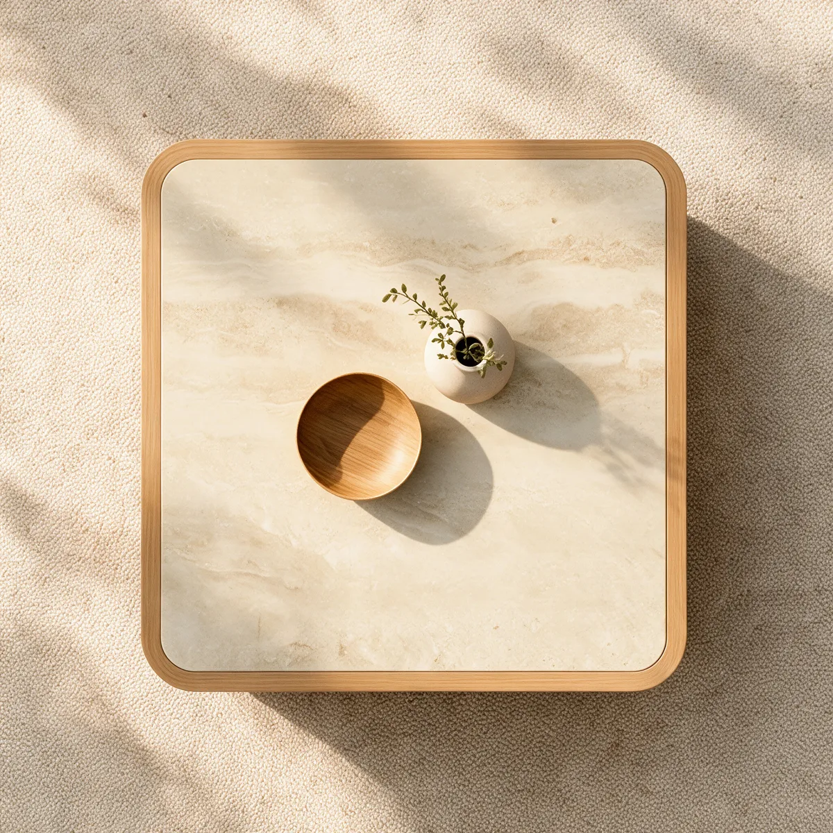 Flutera Fluted Aluminum Outdoor Coffee Table with Sintered Stone Top — image 5