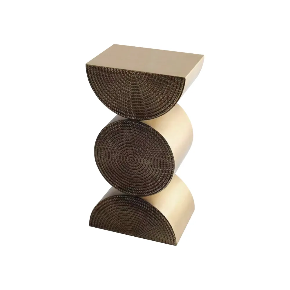 Modern Side Tables Creative Gold Metal Small End Table Unique Shape Bedside Table — image 6