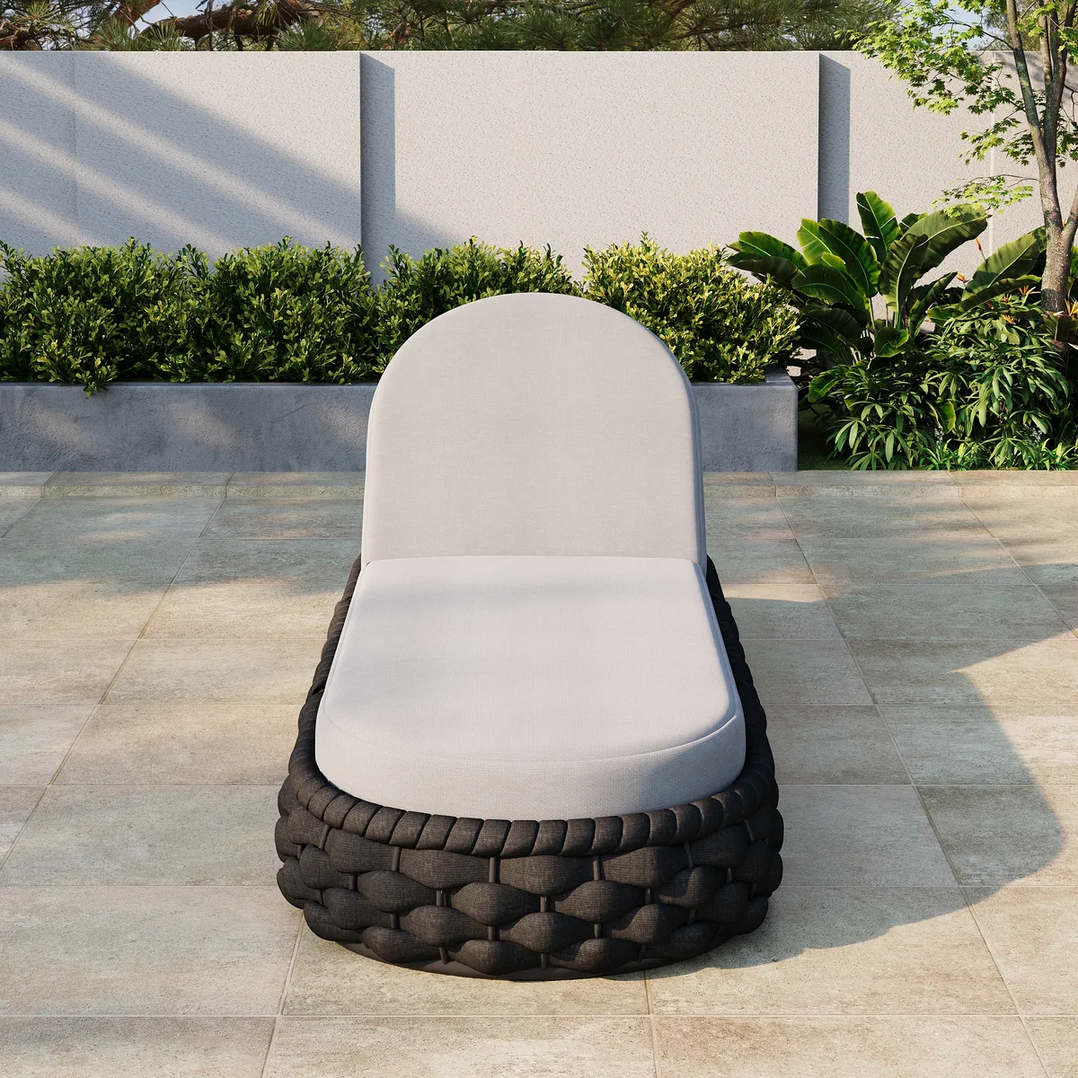 Cocaro Outdoor Aluminum & Rope Weave Adjustable Chaise Lounge — image 4