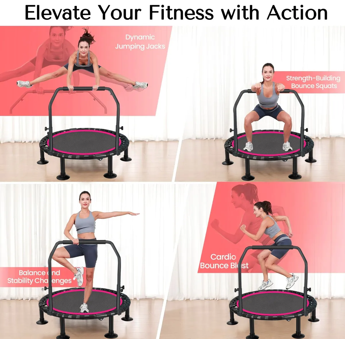 40" Foldable Mini Trampoline Max Load 330lbs — image 5