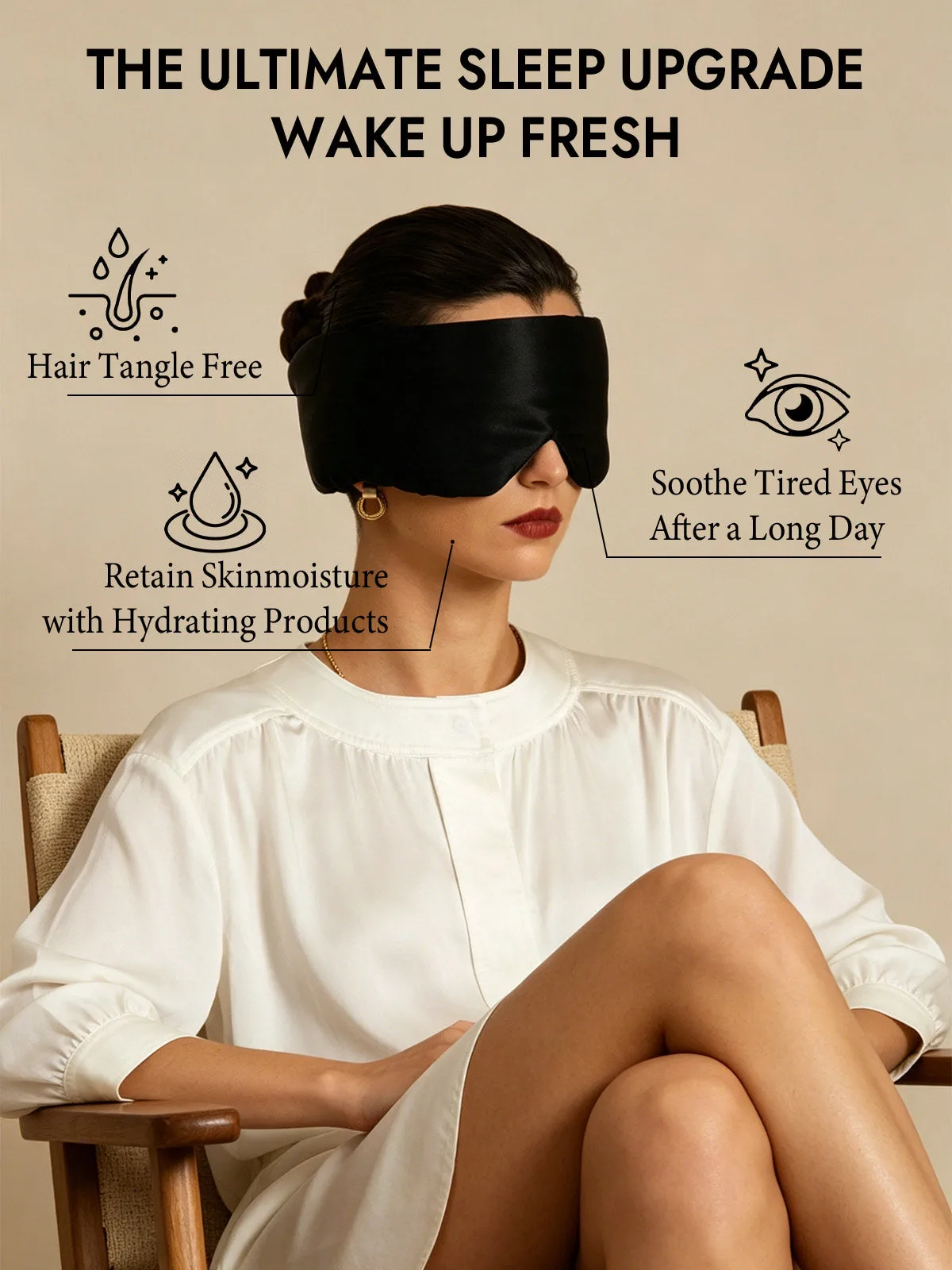 100% Mulberry Silk Double-Sided Eye Mask With Silent Velcro Closure — image 5