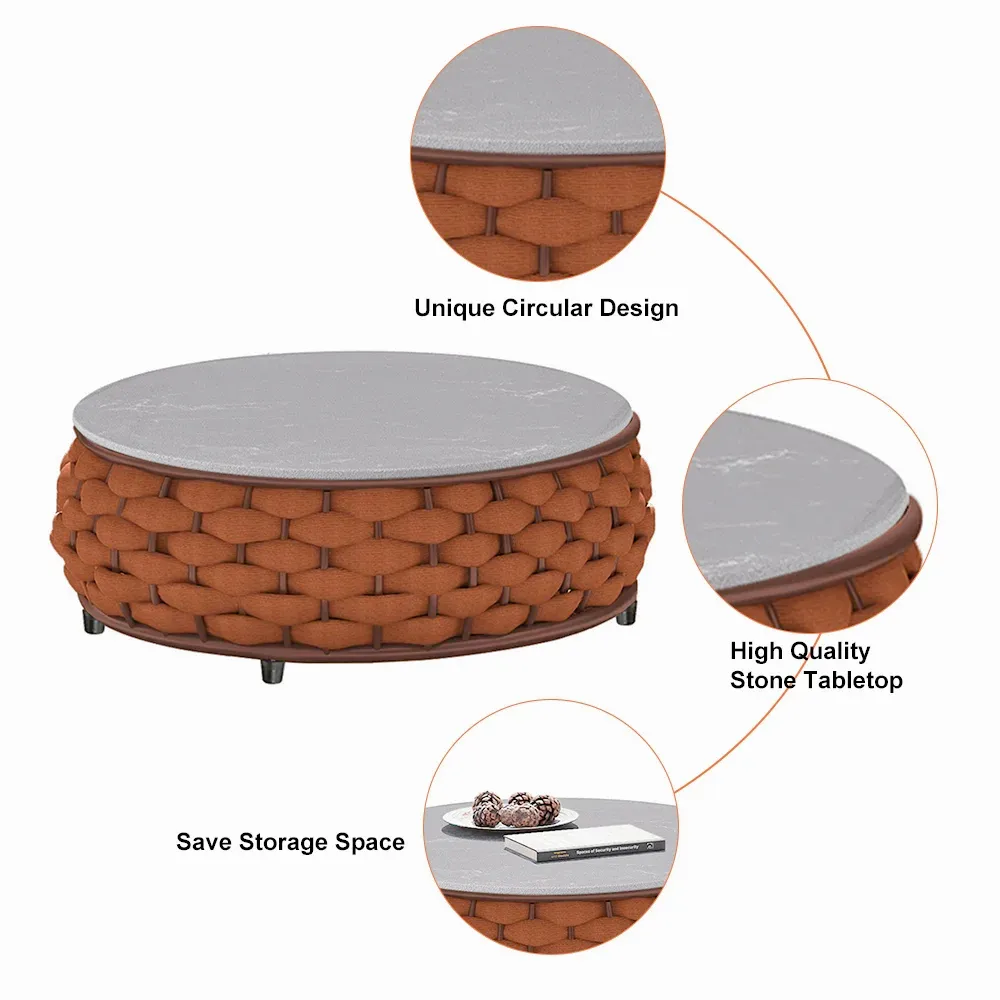 Cocaro 8-Piece Outdoor Rope Weave Sofa Set with Black Cover — image 19