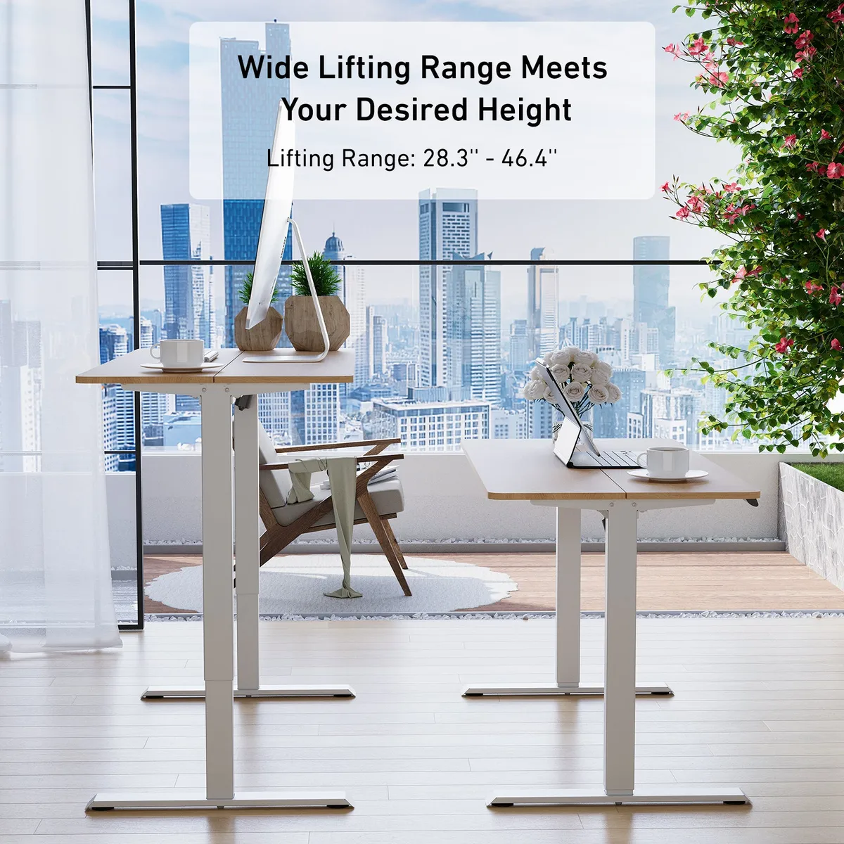 DeerRun®Electric Standing Desk, 47 x 23 Inches Height Adjustable — image 3