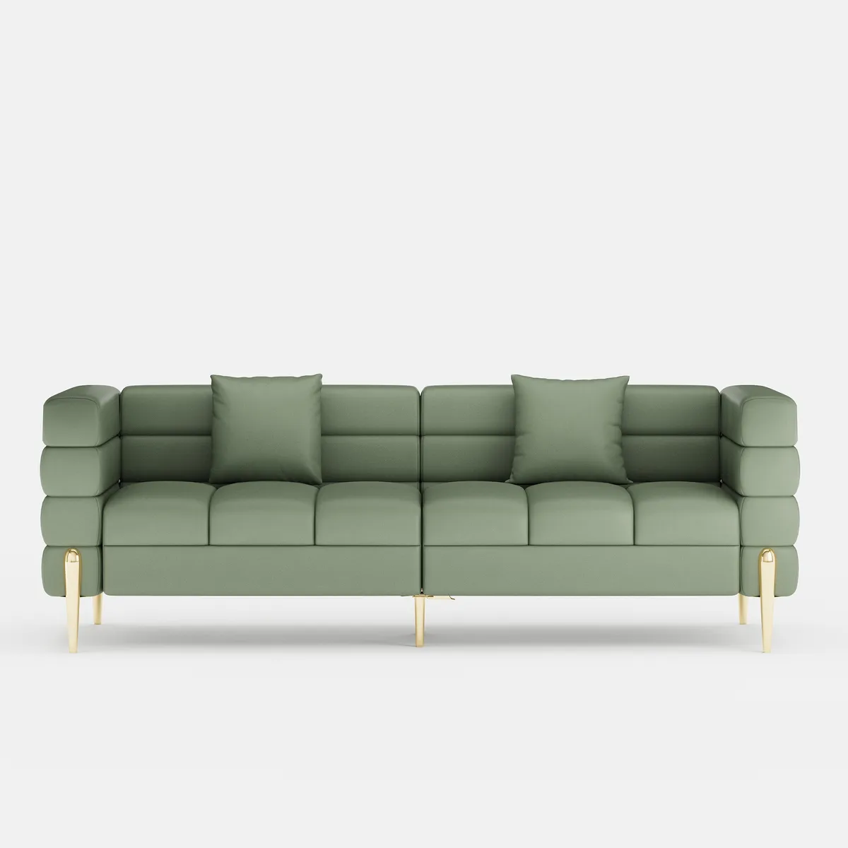78.7" Modern White Boucle Upholstered Fluted 3-Seater Sofa for Living Room with Pillow White Boucle Accent Chair Modern Modular Armchair — image 19
