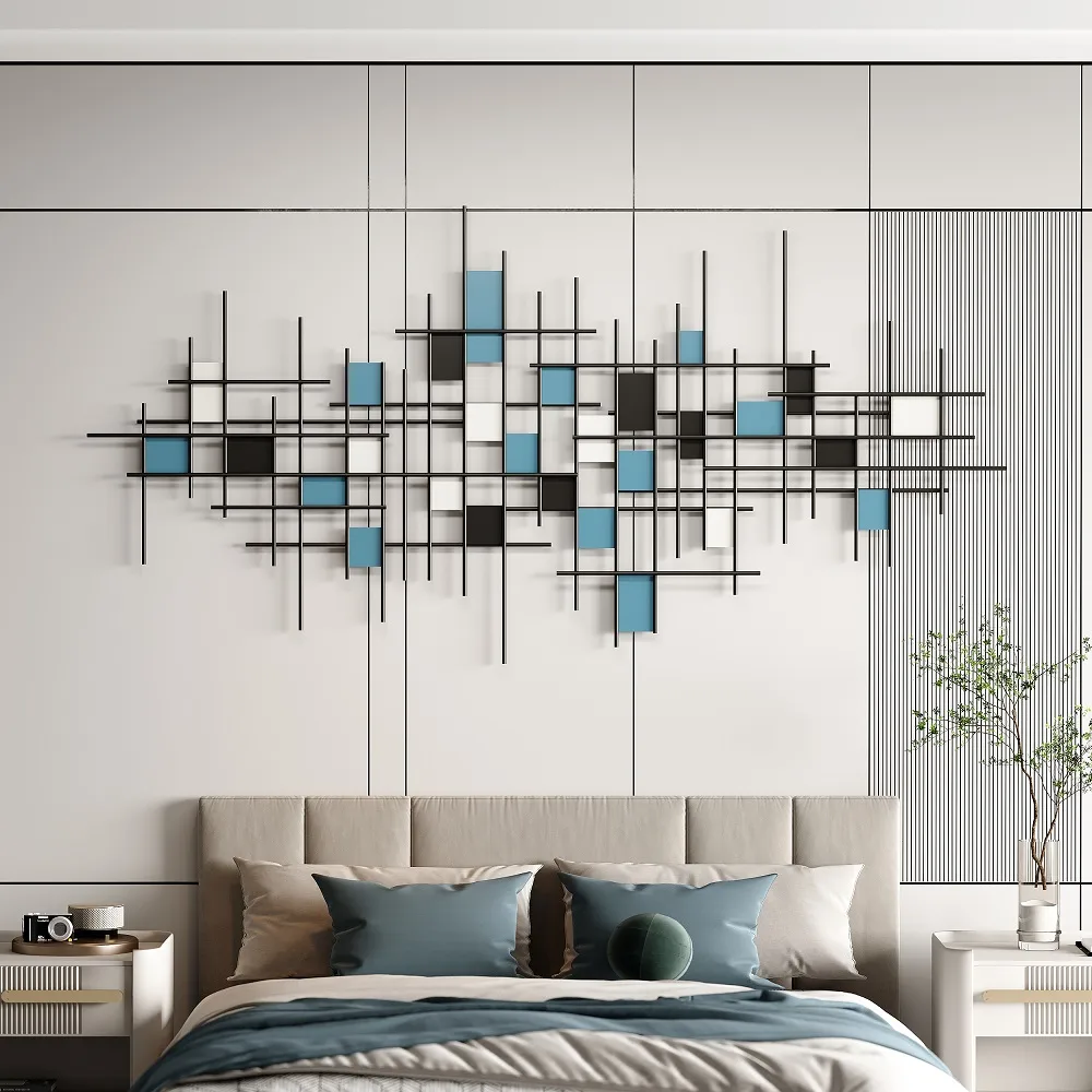 51.2"W Modern Luxury Style Black Metal Wall Decor Home Art in Living Room — image 6