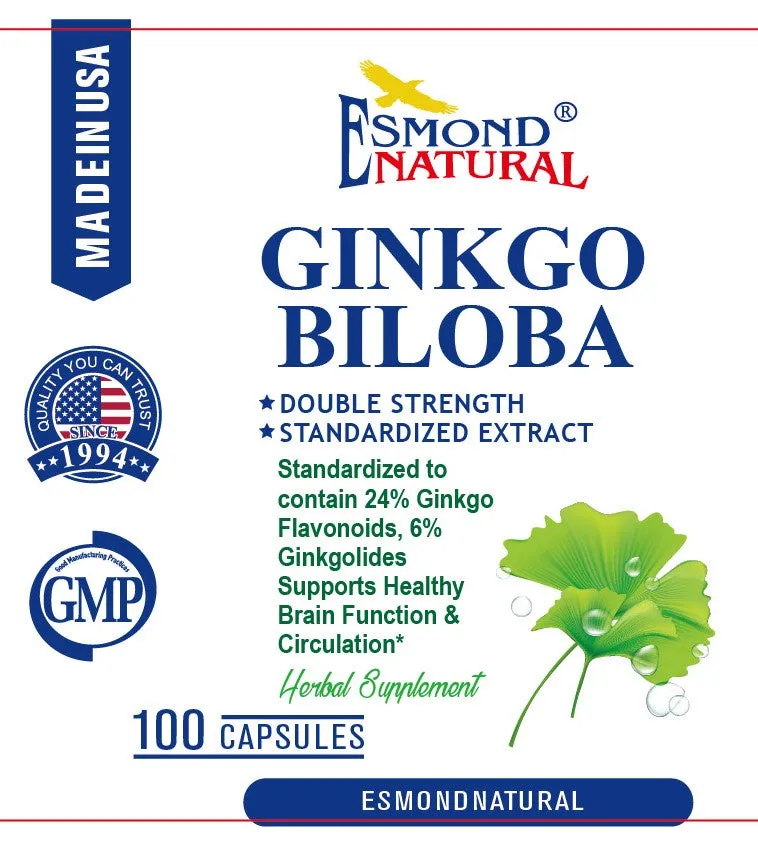Ginkgo Biloba (DOUBLE STRENGTH. Supports Healthy Brain Function), USA, FDA, GMP, NPAC-100 Capsules — image 2