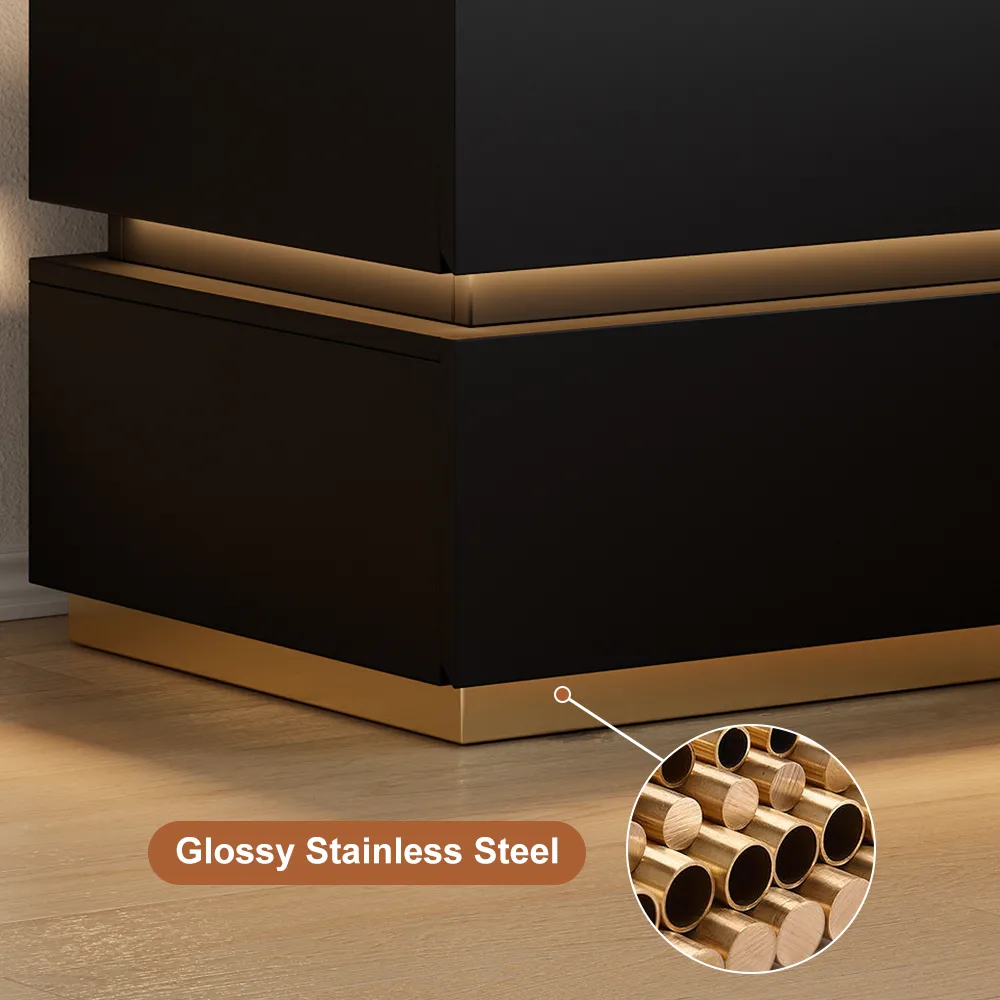 Smart 3-Drawer Nightstand with Charging Station Bedside Table with Light — image 8