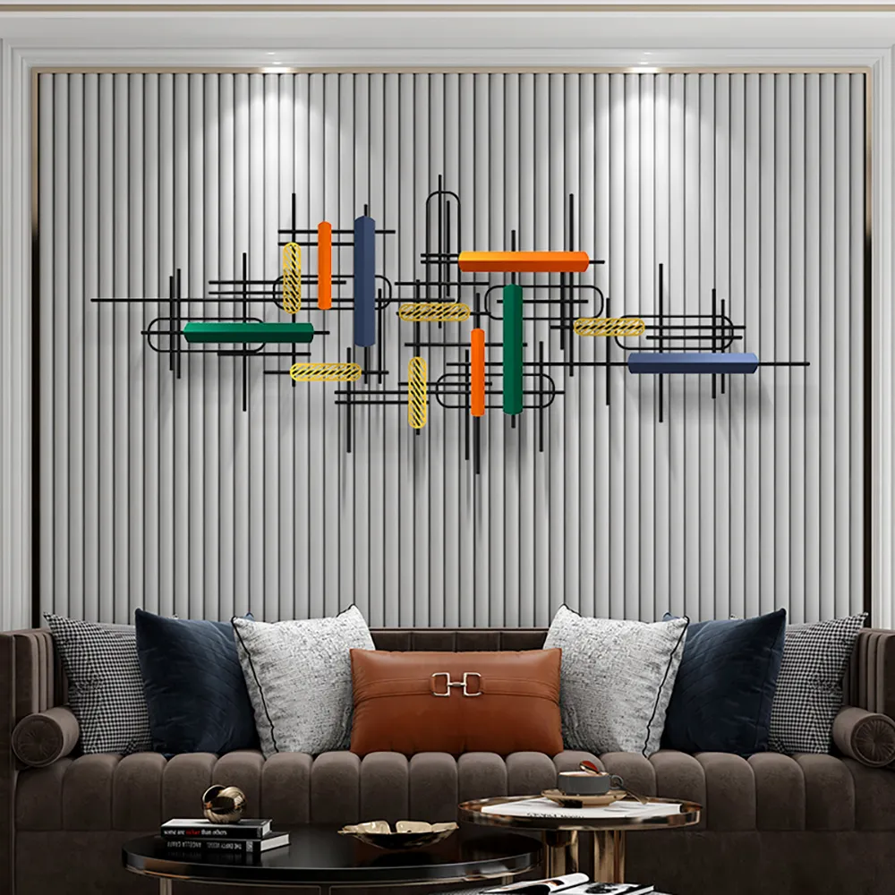 59" Modern Large Metal Wall Decor Unique Home Hanging Wall Art Decor in Gold & — image 2