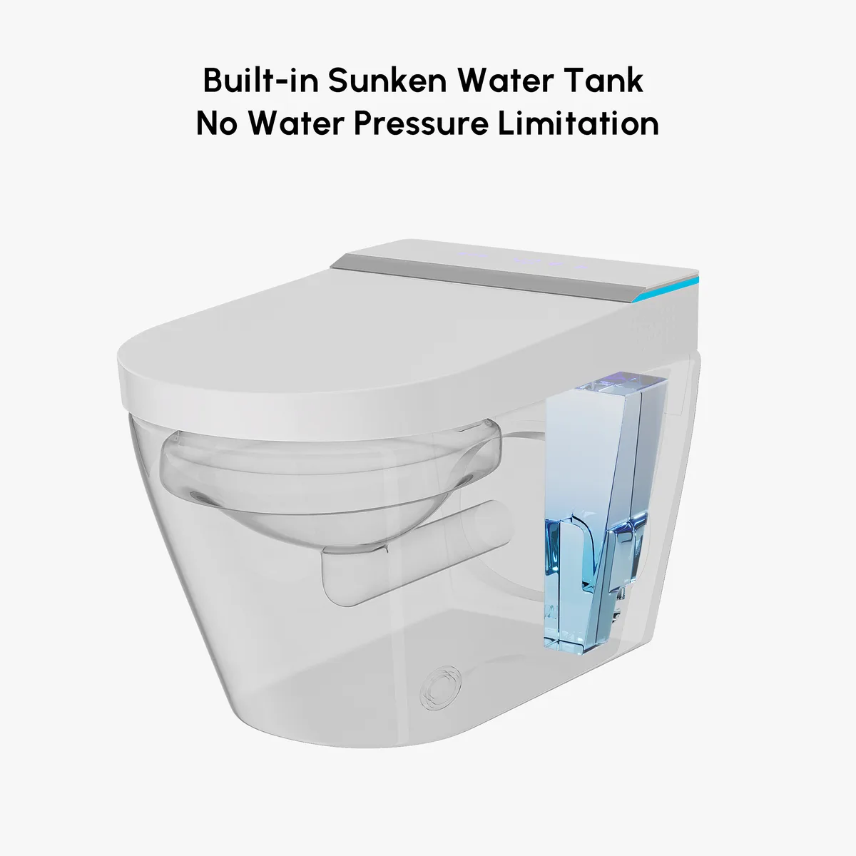 Automatic Wall-Mounted Smart Bidet Toilet with Built-in Tank 1.28 GPF — image 5