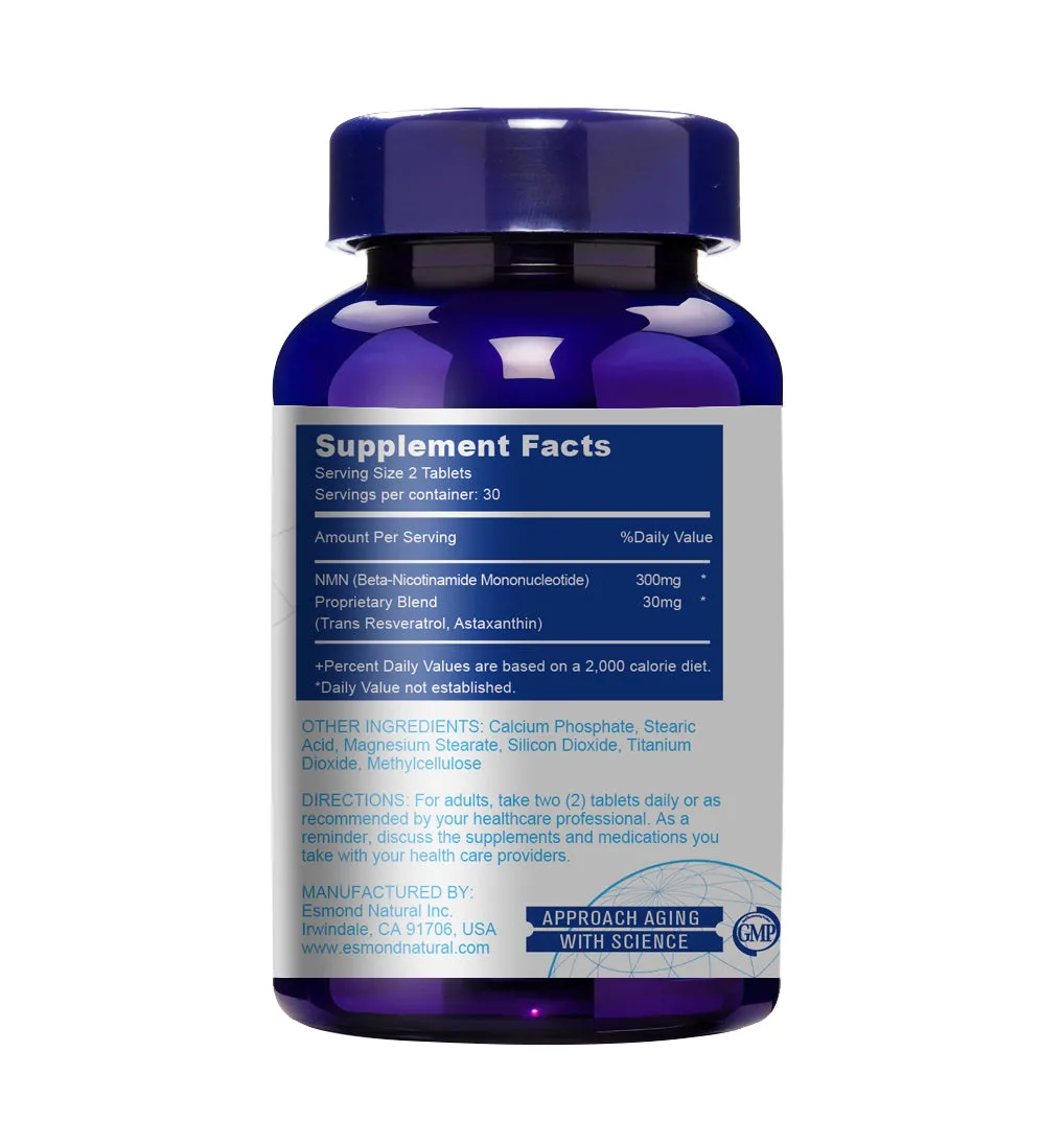 NMN Plus (Changes The Way You Age, 300mg NMN+30mg Trans Resveratrol, Total 9000mg Beta-NMN), USA, FDA, GMP, NPAC-330mg, 60 Tablets — image 3