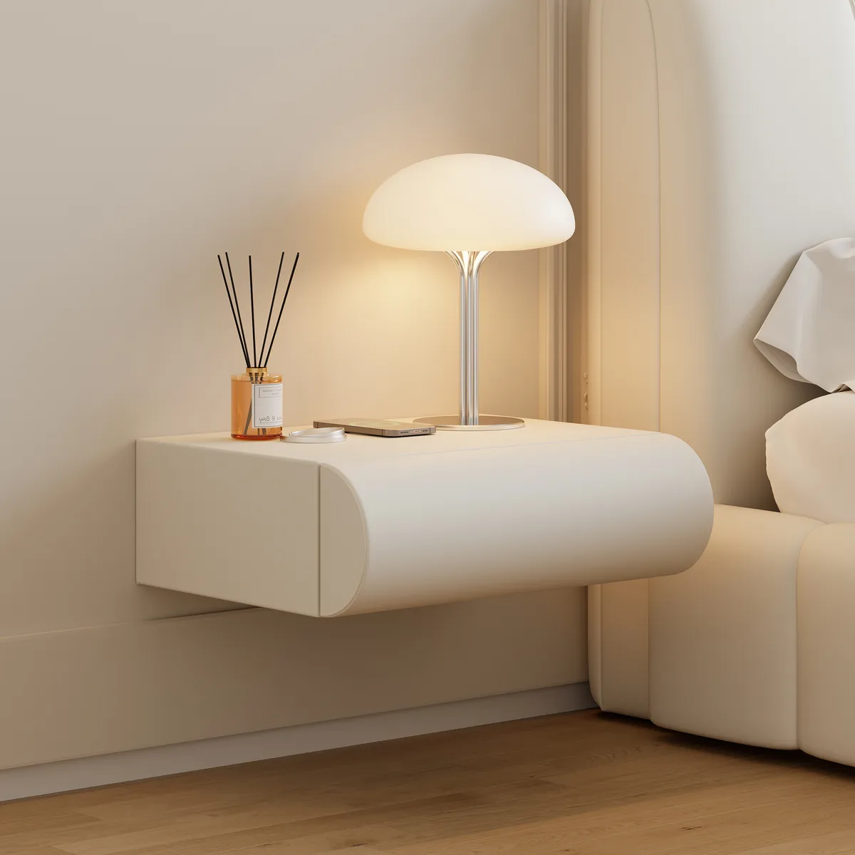 Humply Floating Smart Nightstand 1 Drawer Bedside Table