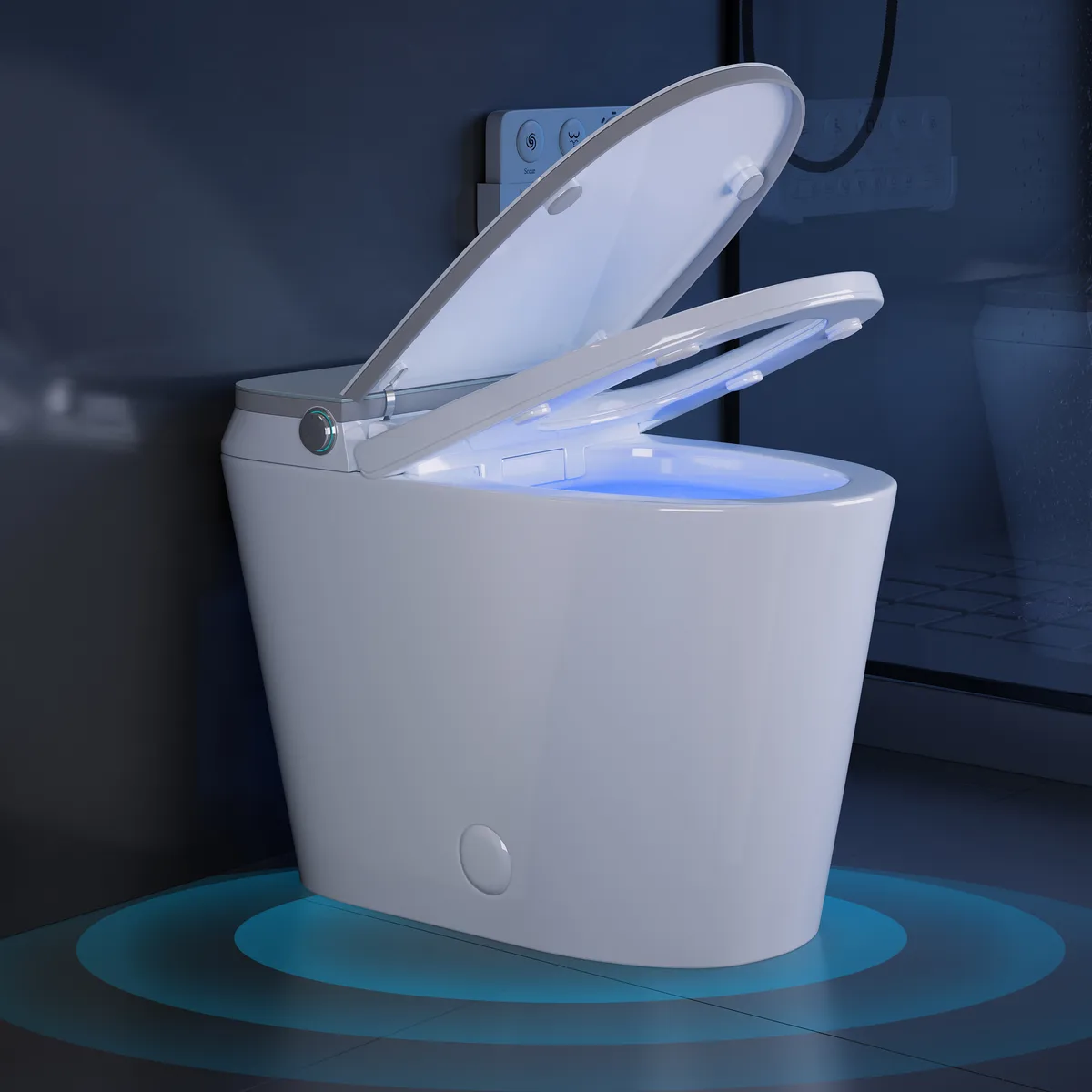 Hynova AX9 Smart Bidet Toilet with Powerful Flush, Built-in Tank, Foam Shield, ADA, 1.28 GPF