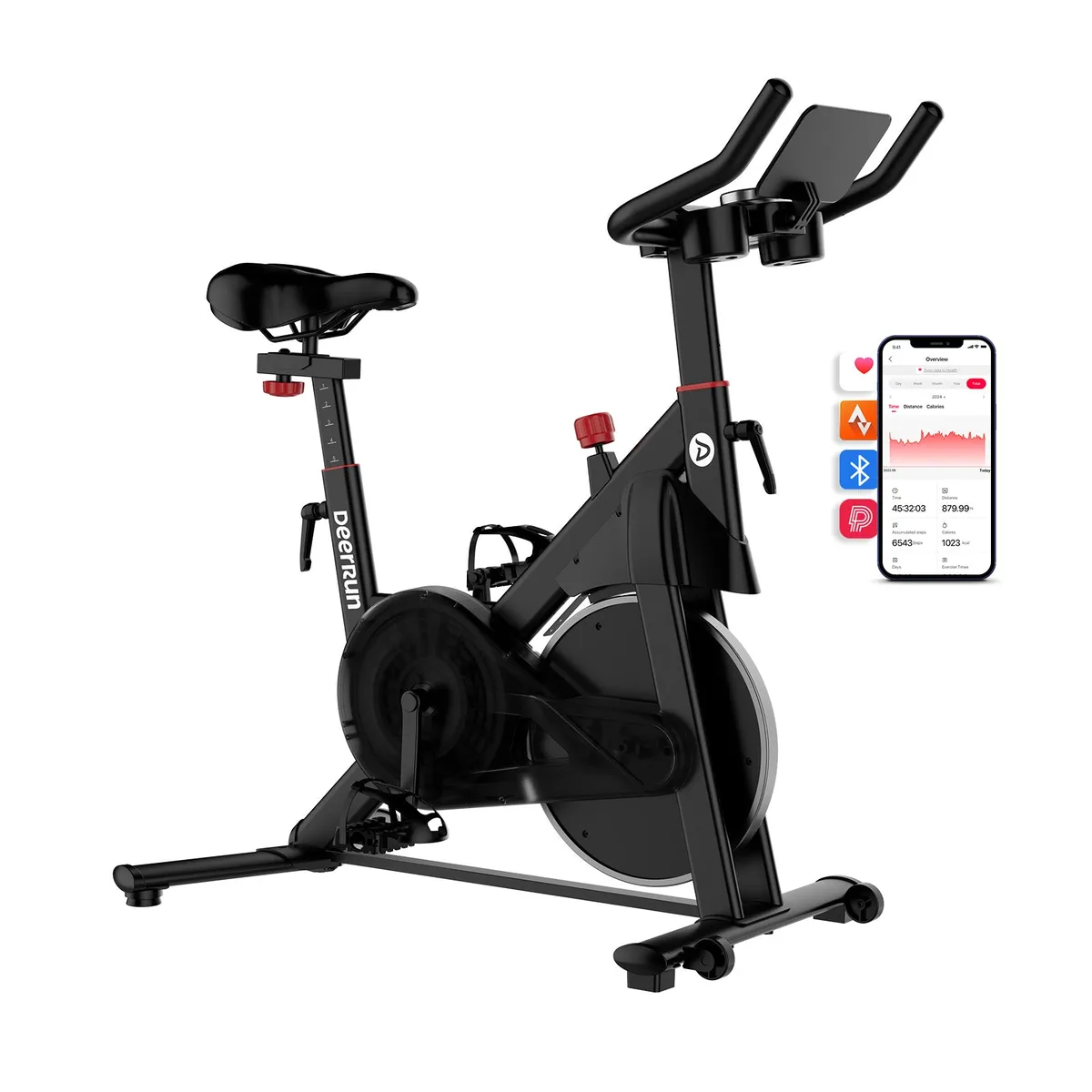 S500 Pro King Size Indoor Exercise Bike for Tall Riders 32 Magnetic Resistance, LED Screen