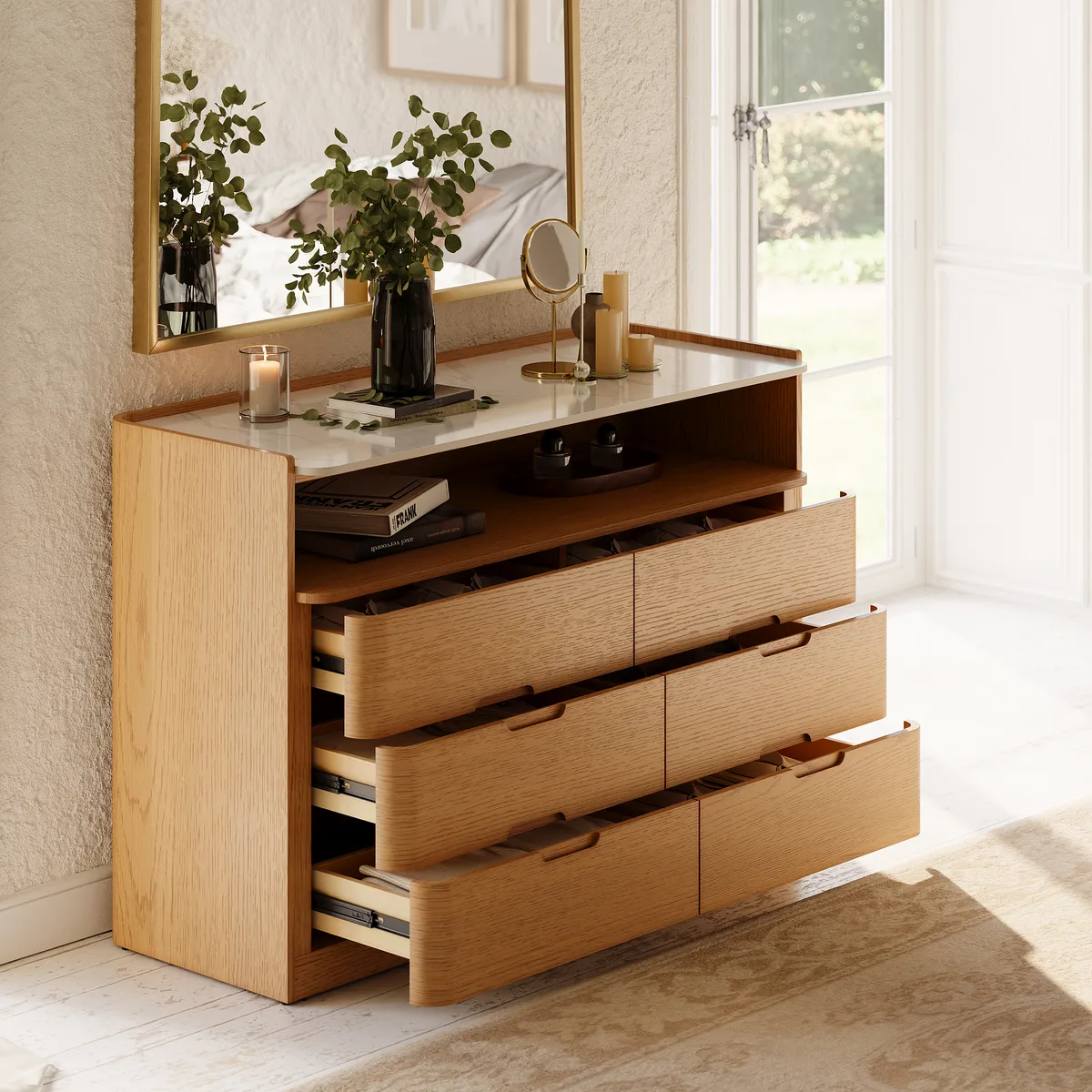 Arvona 47" 6-Drawer Dresser with Sintered Stone Top — image 2