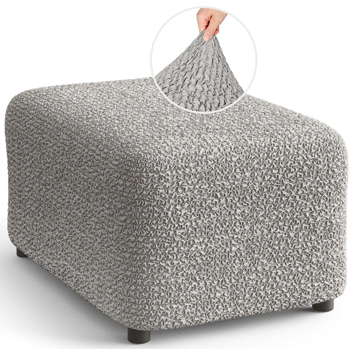 Ottoman Slipcovers - 1-Piece Furniture Protector - Form Fit, Machine Washable - CottonRich Collection