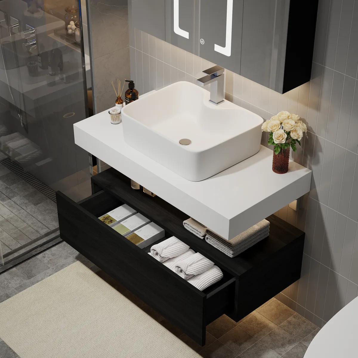 35.4" Floating Bathroom Vanity Set with Single Sink — image 4