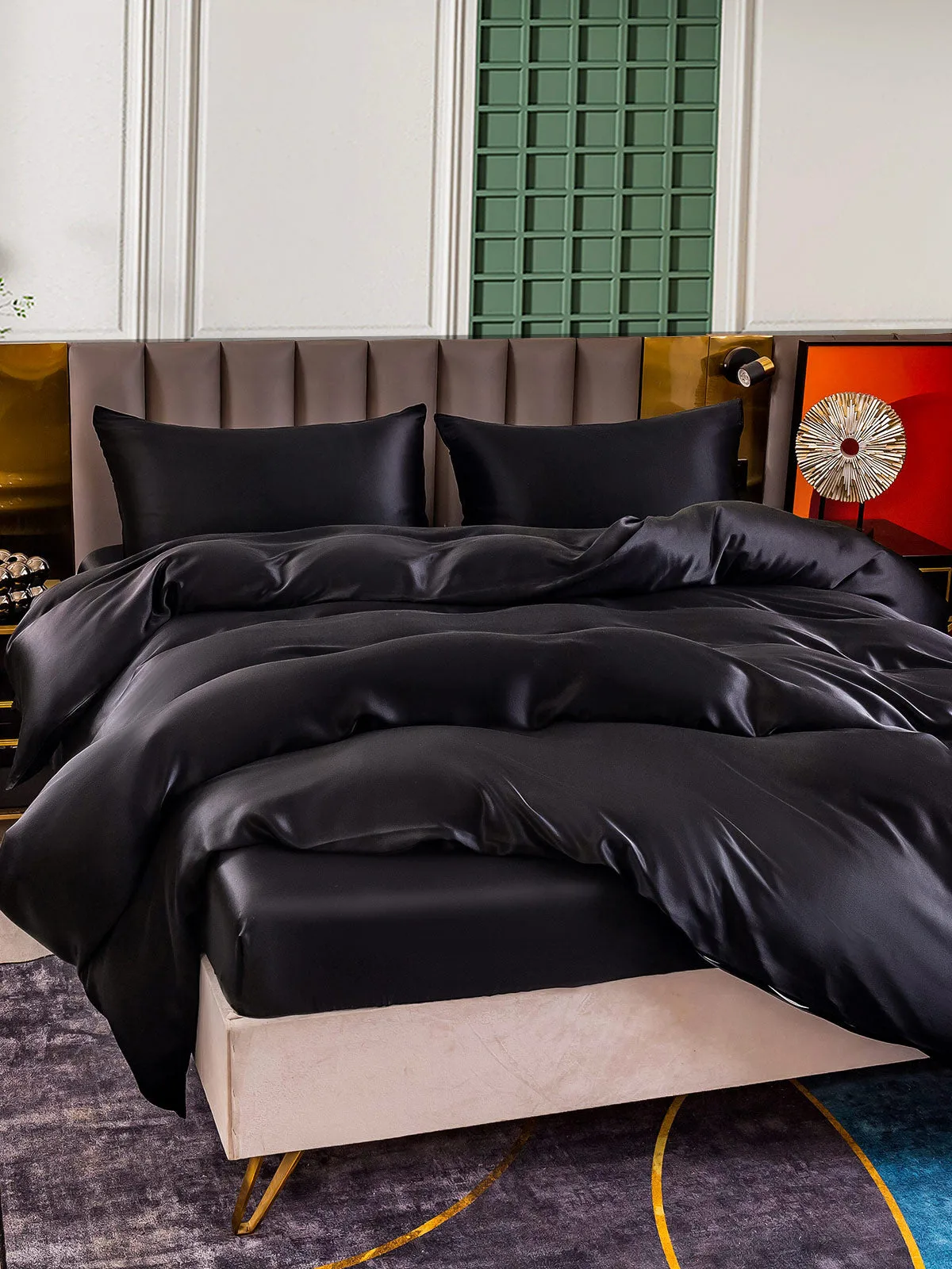 25Momme 4Pcs Silk Set Duvet Cover+Fitted Sheet+2x Pillowcases — image 3