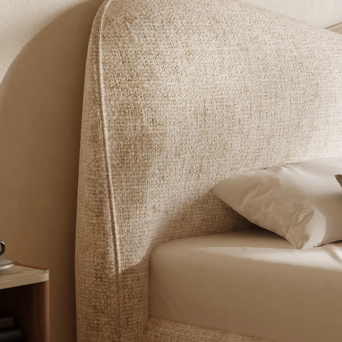 Modern King Size Chenille Upholstered Bed — image 11