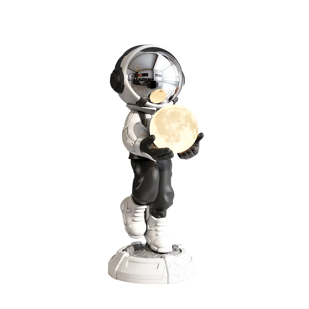28.8" Astronaut Floor Sculpture Figurine Ornament Art Decor with Ball Lamp USB Charging — image 6
