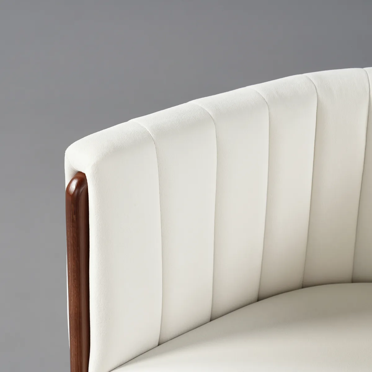 Modern Wood Accent Chair Beige Velvet Upholstered Arm Chair — image 27