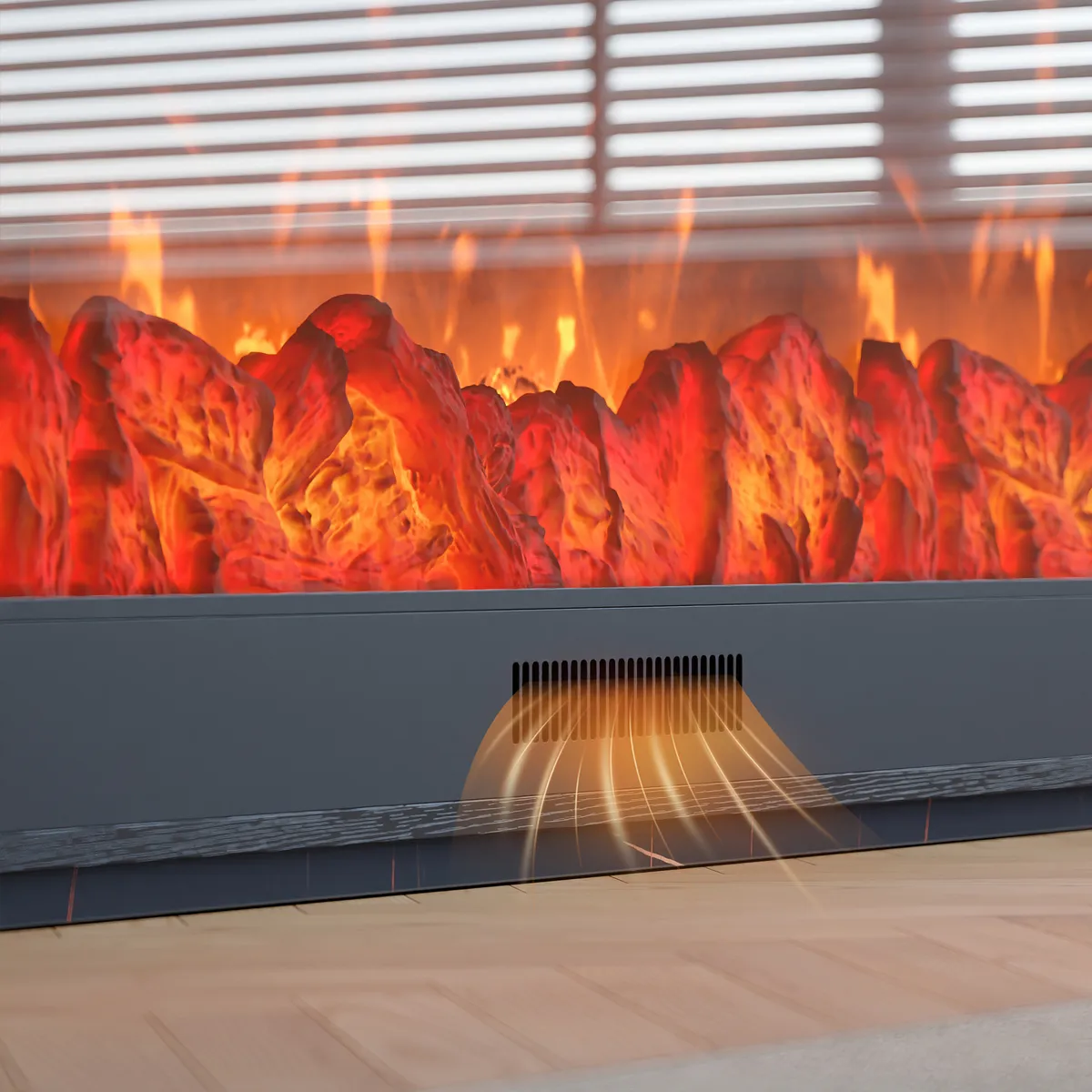 71" Sintered Stone Electric Fireplace TV Stand with Remote Control — image 19