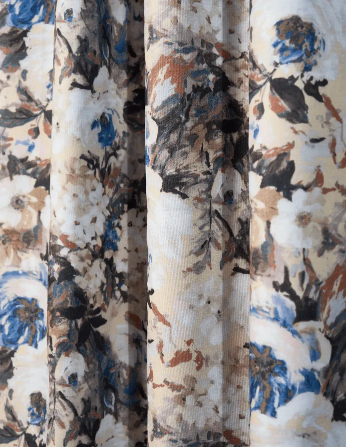 Canvas Velvet Floral Custom Curtain — image 5