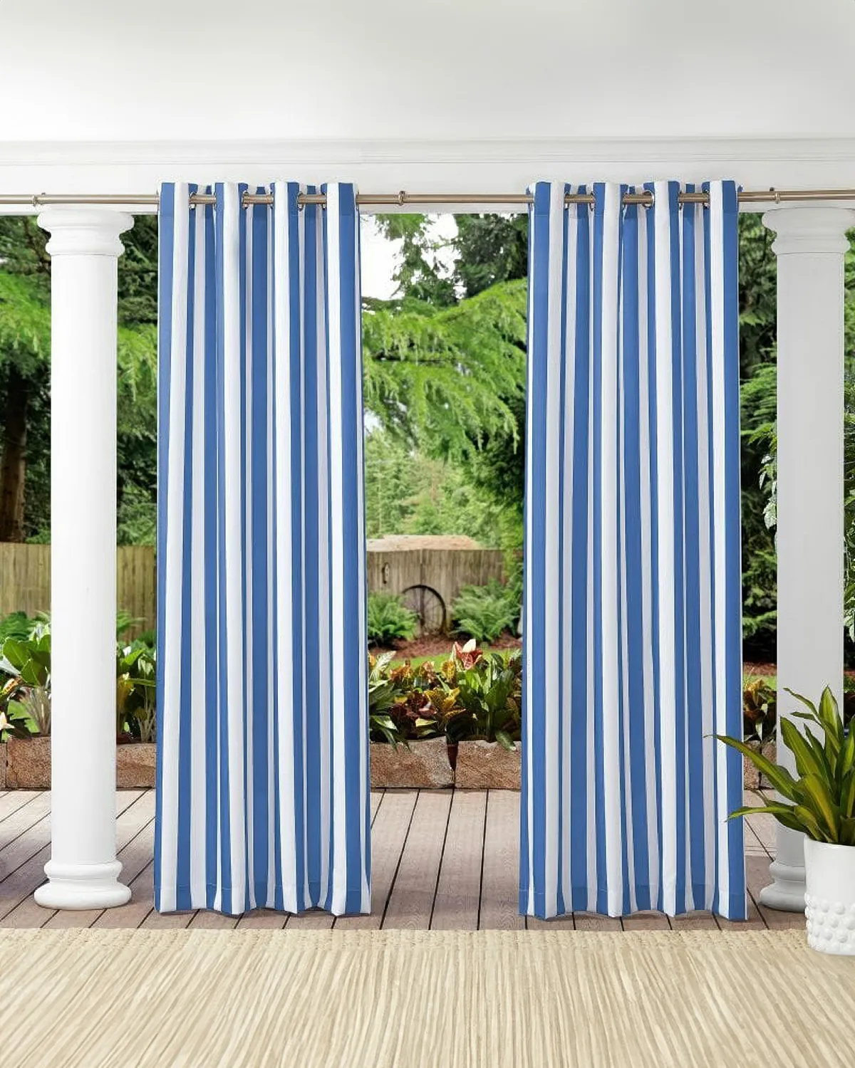 FadeShield Pro™ Fade-Resistant & Waterproof Lightweight Striped Custom Outdoor Curtain — image 3