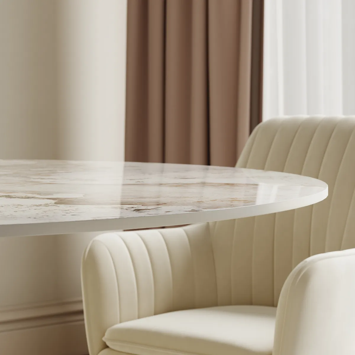 39" Modern Sintered Stone Dining Table Set with 2 Chairs — image 25