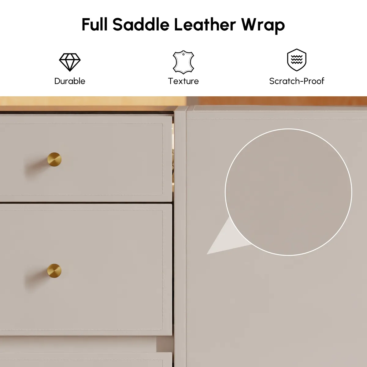 Selvo Saddle Leather Closet Island with Glass Top & Light — image 18