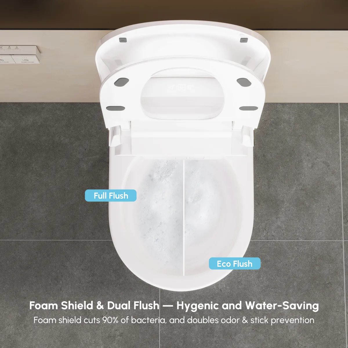 Fitro H3 Wall-Mounted Smart Bidet Toilet with Built-In Tank, Foam Shield, cUPC & ETL — image 7