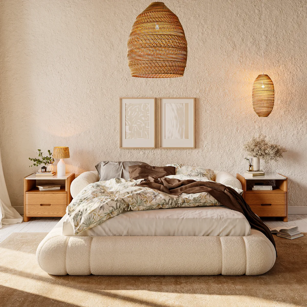 Modern Sintered Stone Top Nightstand with Drawers & — image 4
