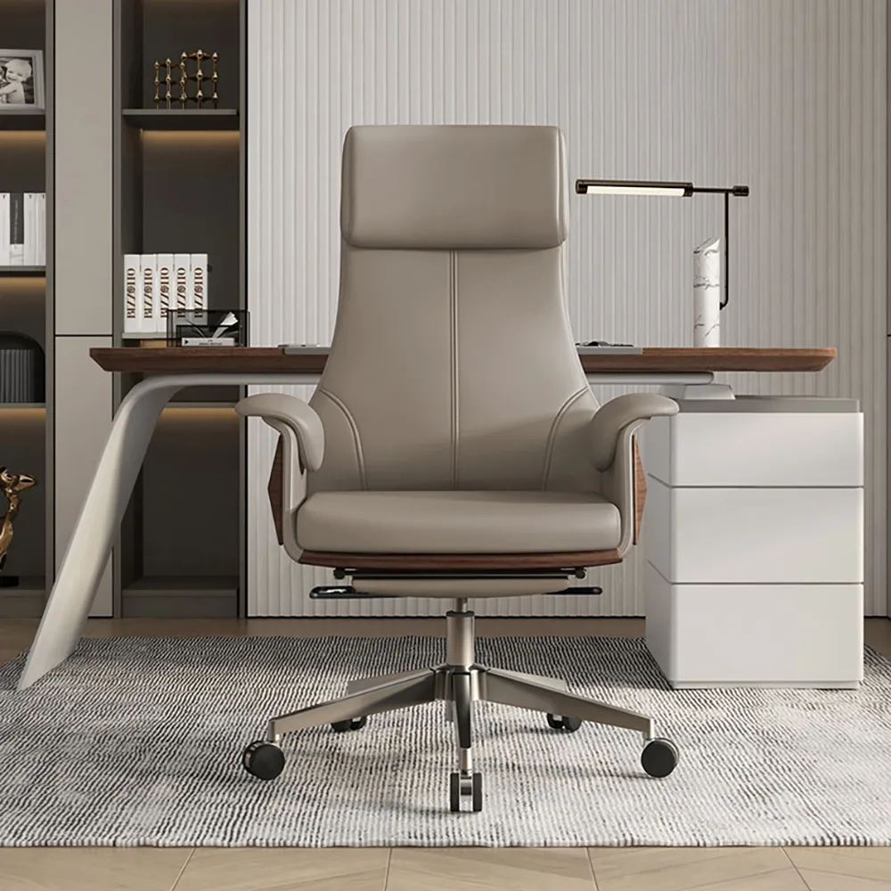 Reclining Leather Office Desk Chair High Back Adjustable Swivel — image 22