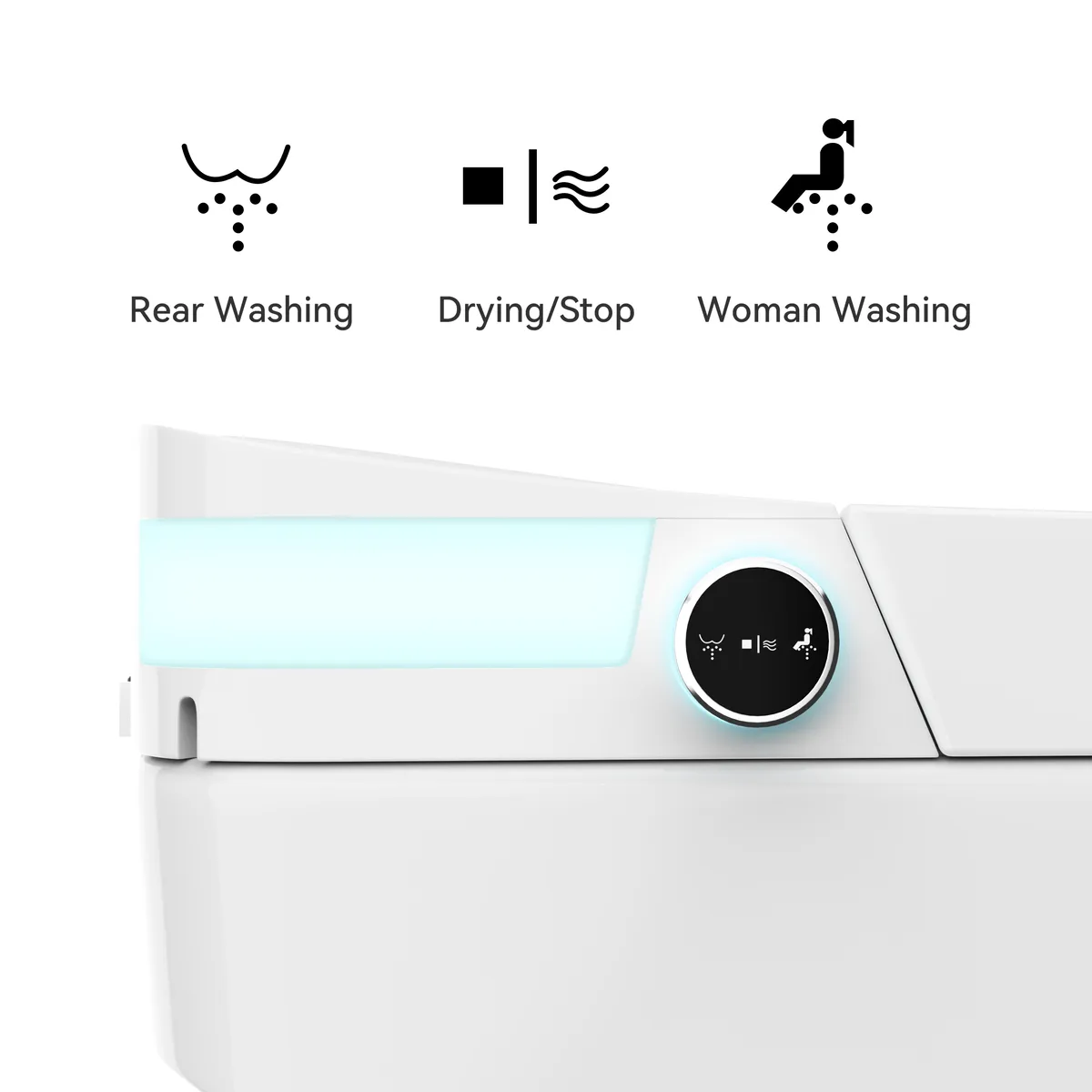 Automatic One-Piece Smart Toilet Elongated Floor Mount 1.32 GPF Bidet Toilet Glowin K1 — image 7