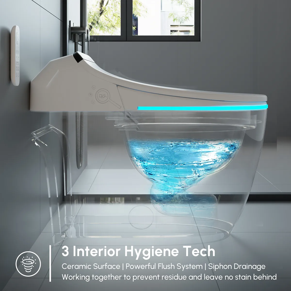 Hynova AX2 Pro Automatic Smart Bidet Toilet with Aromatherapy White 1.28 GPF — image 10
