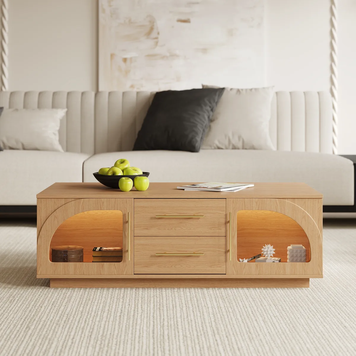 Arune Arched Glass Coffee Table Modern — image 13