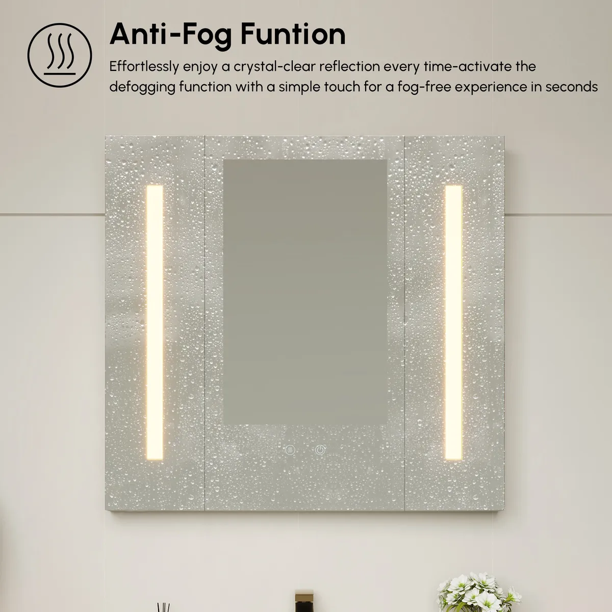 47" Modern Wall-mounted LED Bathroom Medicine Cabinet Vanity Mirror with Storage — image 9