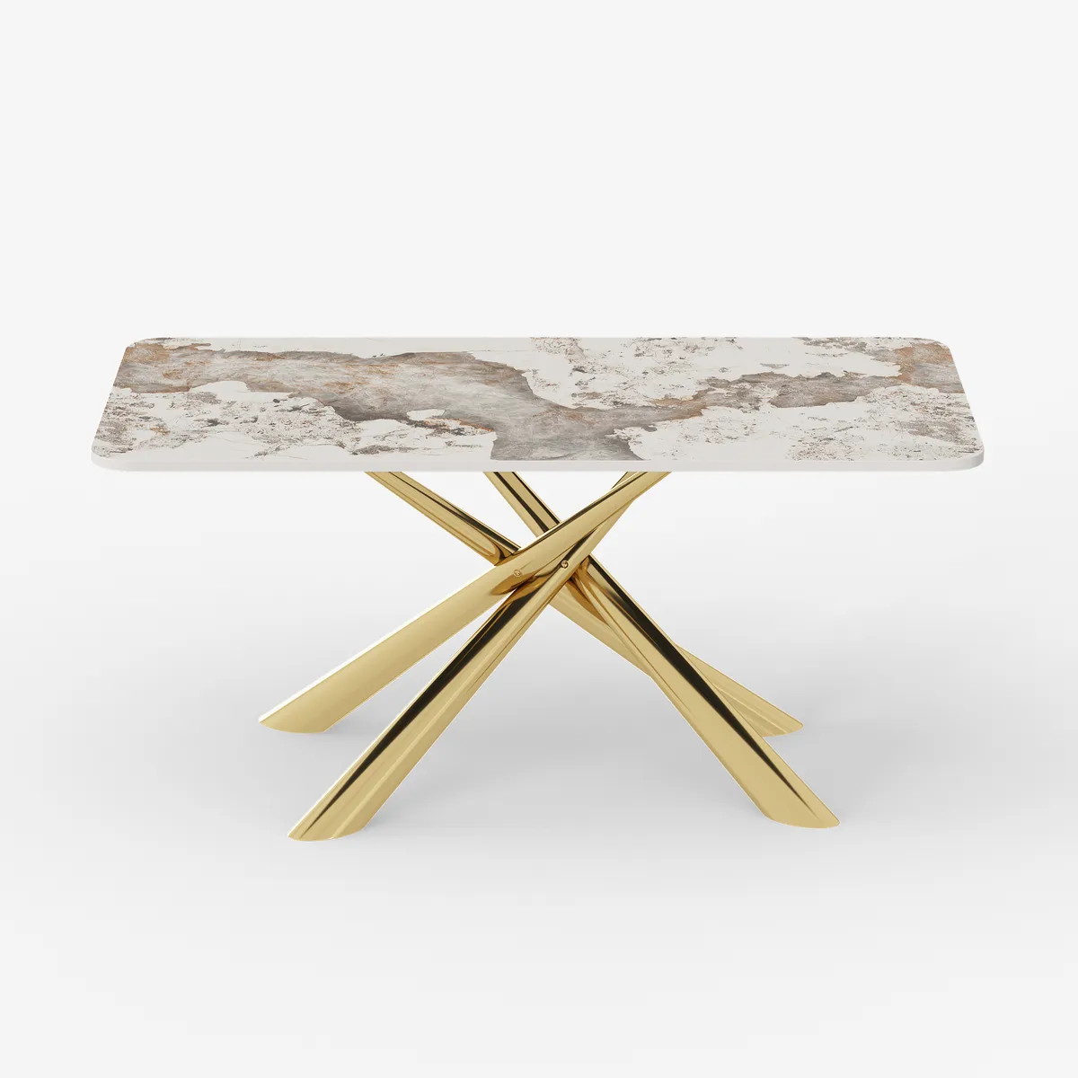Dining Set 63" Rectangle Glossy Pandora Sintered Stone Dining Table with 4 Chairs — image 9