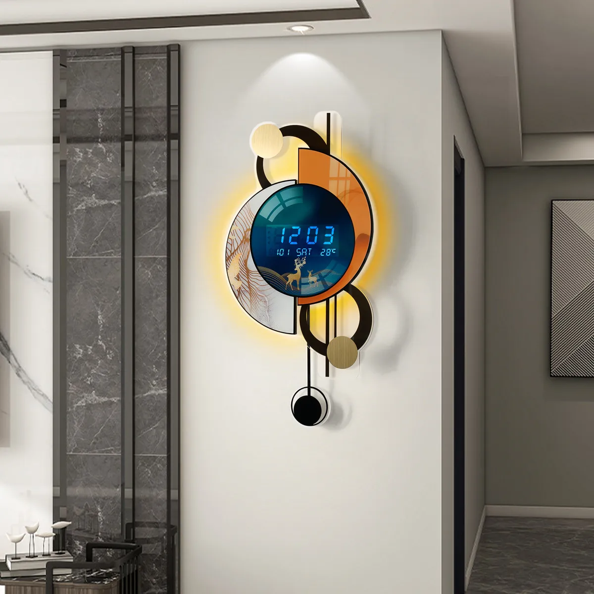 26" LED Silent Wall Clock with Voice-Activated & Dual Power Supply — image 5