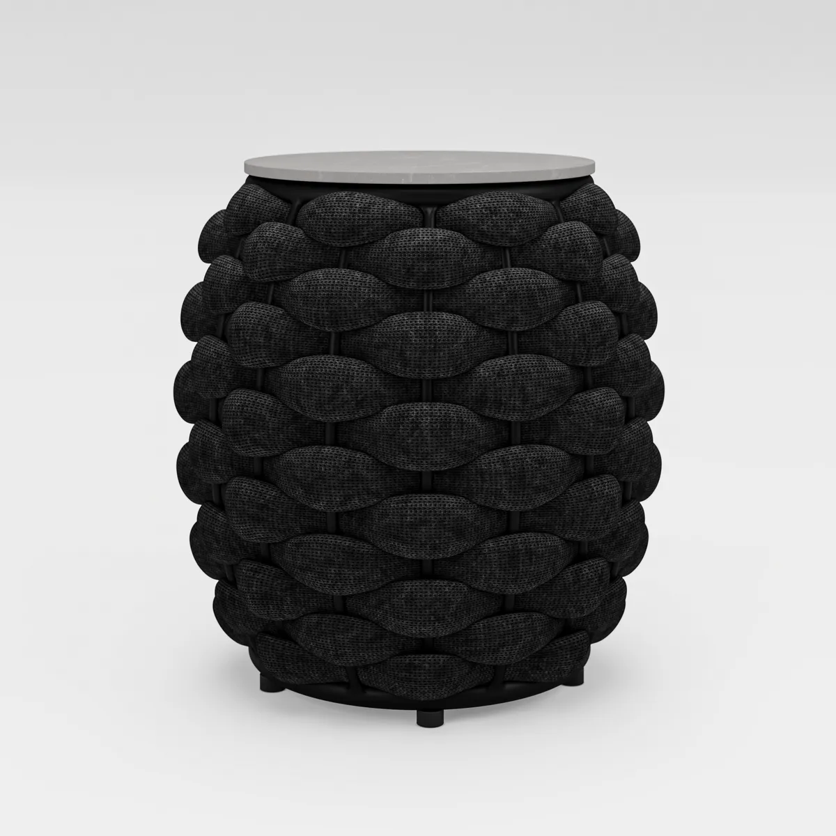 Cocaro Outdoor Rope-Woven Side Table with Storage & Slate Top in Dark — image 10