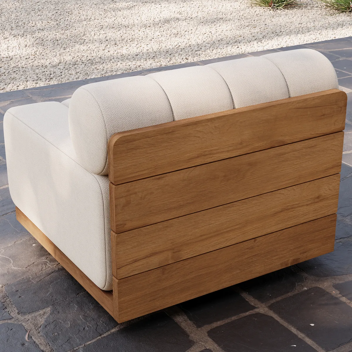 Resaro Teak Outdoor Swivel Chair Dark — image 8