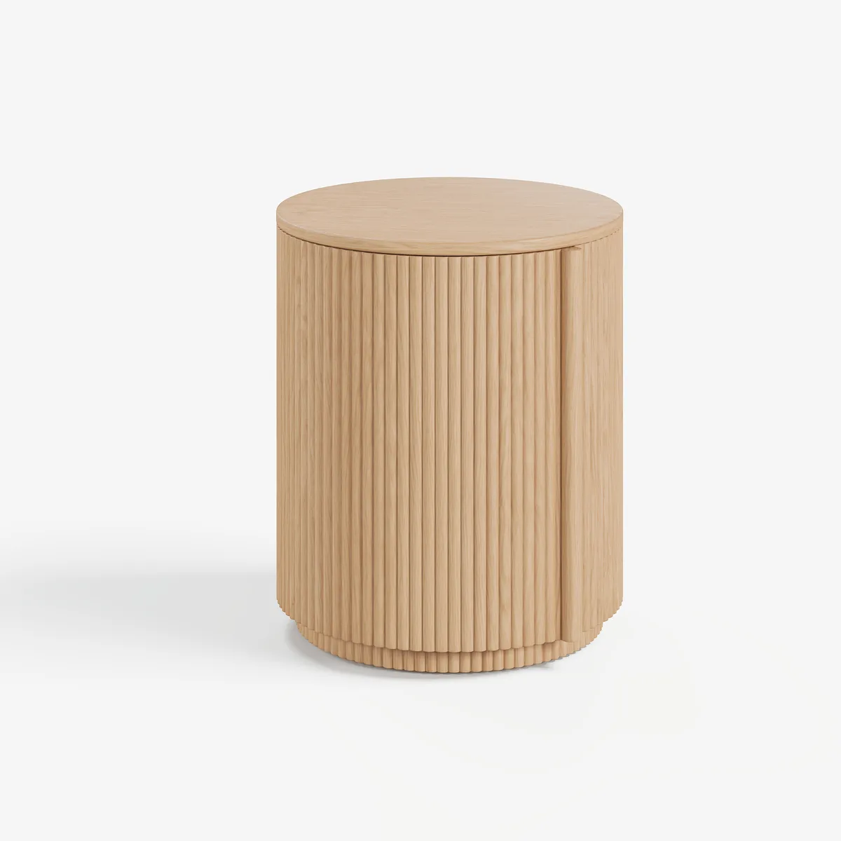 Round Fluted Side Table with Storage — image 11
