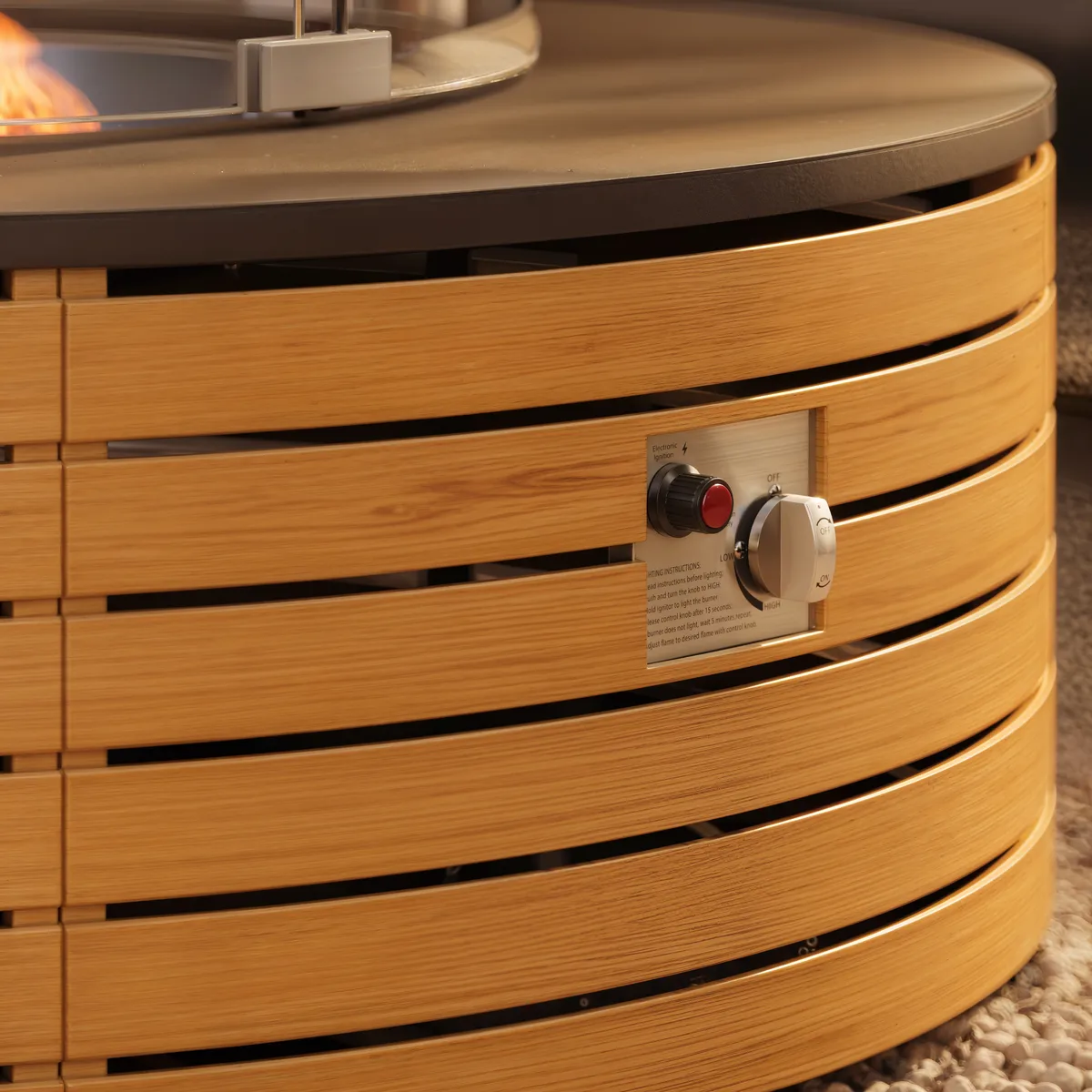 Tevara 39" Round Smokeless Propane Patio Fire Pit Table All Weather — image 6