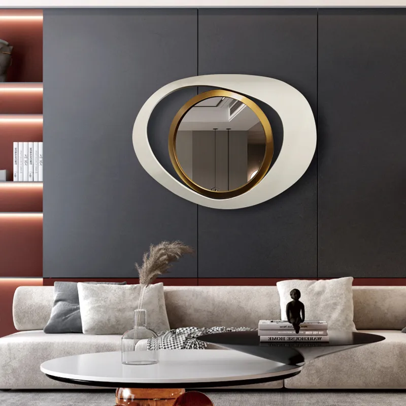 Abstract Wall Mirror, Matte Black and Gold, Horizontal or Vertical — image 12