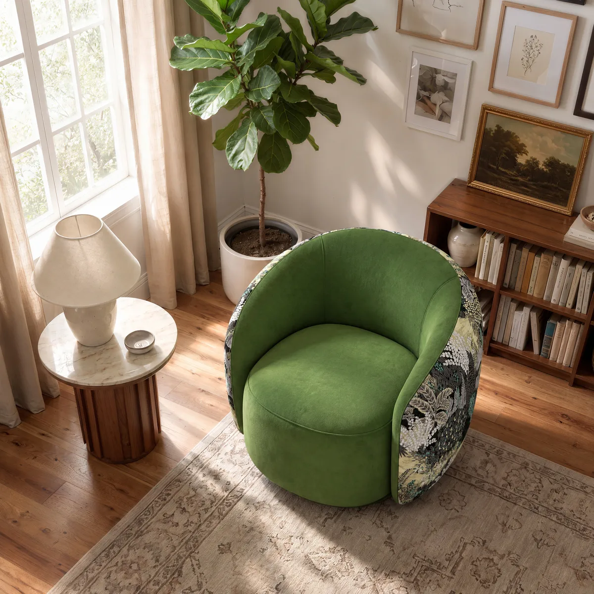 Performance Velvet 360° Swivel Barrel Accent Chair — image 4