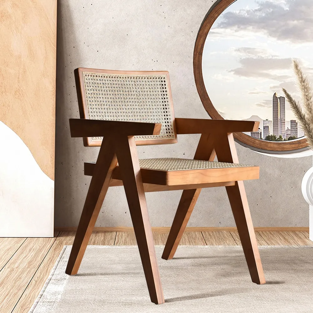 Archic Rattan Dining Chairs with Solid Wood Frame Japandi — image 11