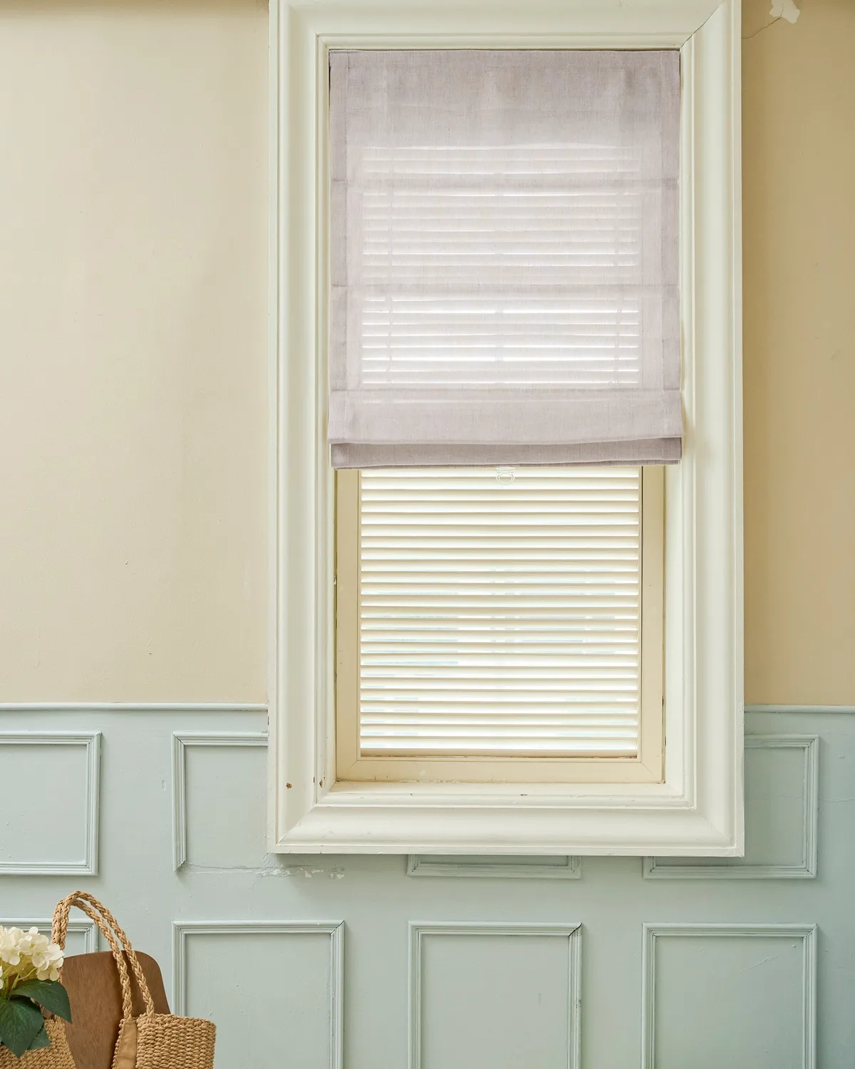 Thistle Sheer Flat Fold Cordless Custom Roman Shade — image 4