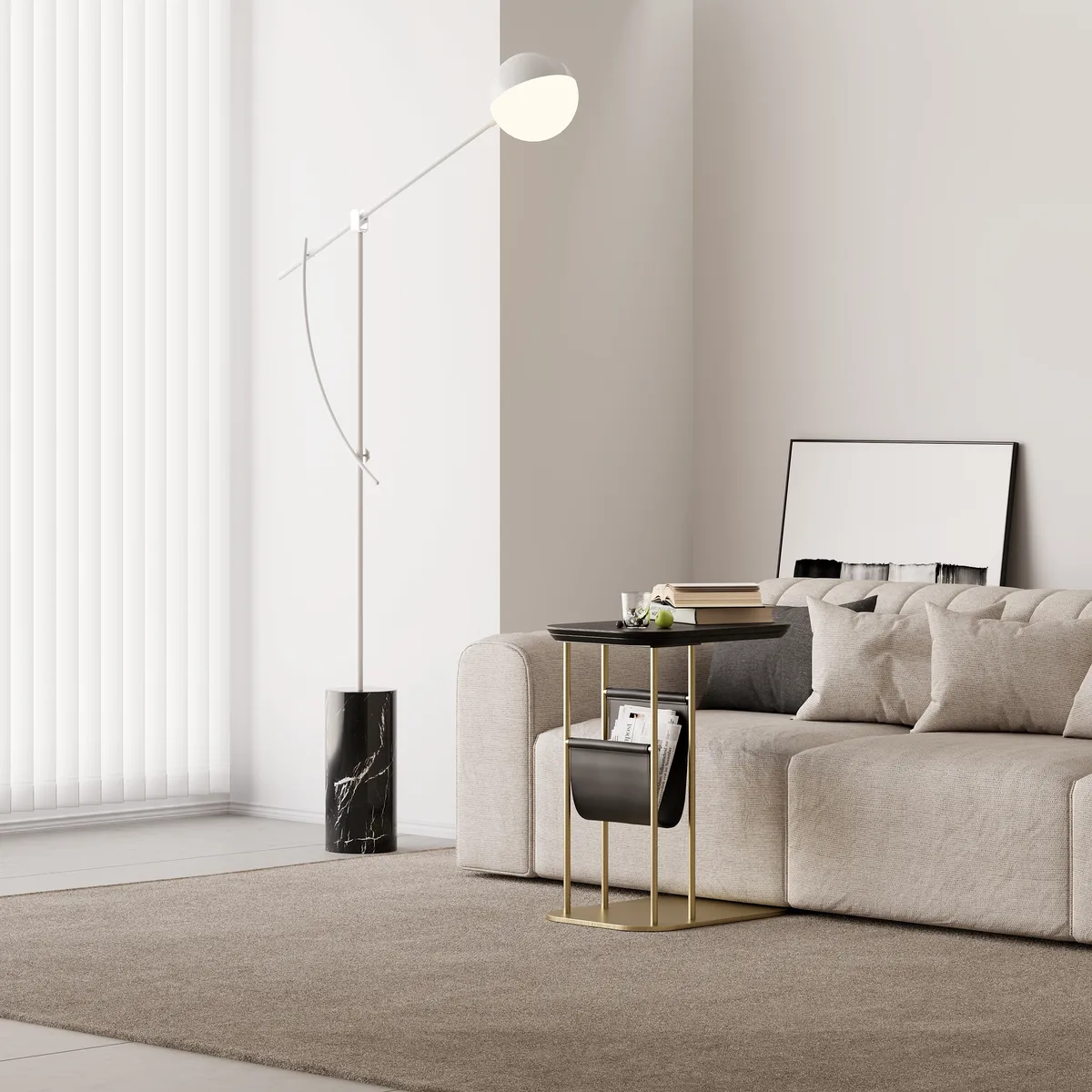 Modern Small C Shaped Rotating Side Table — image 9