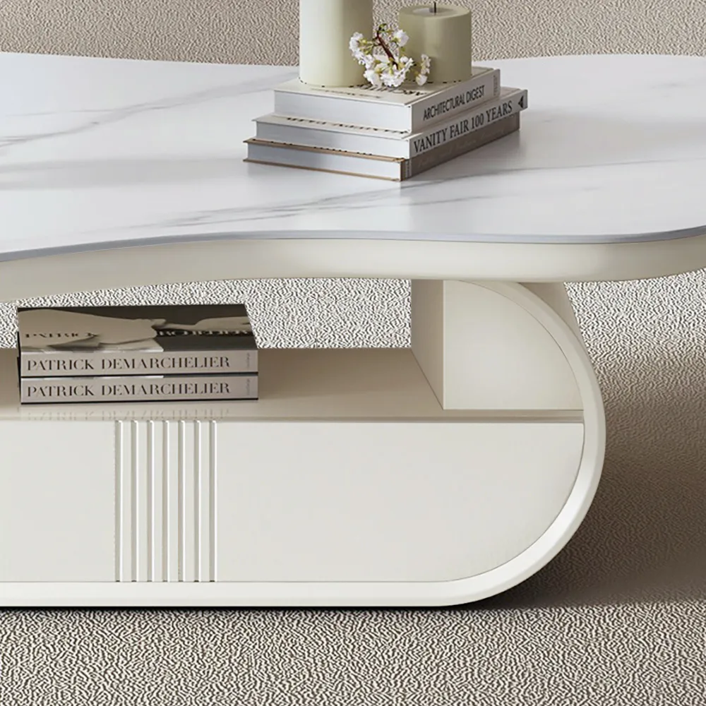 Cloud Coffee Table Wood Irregular Sintered Stone Top — image 15