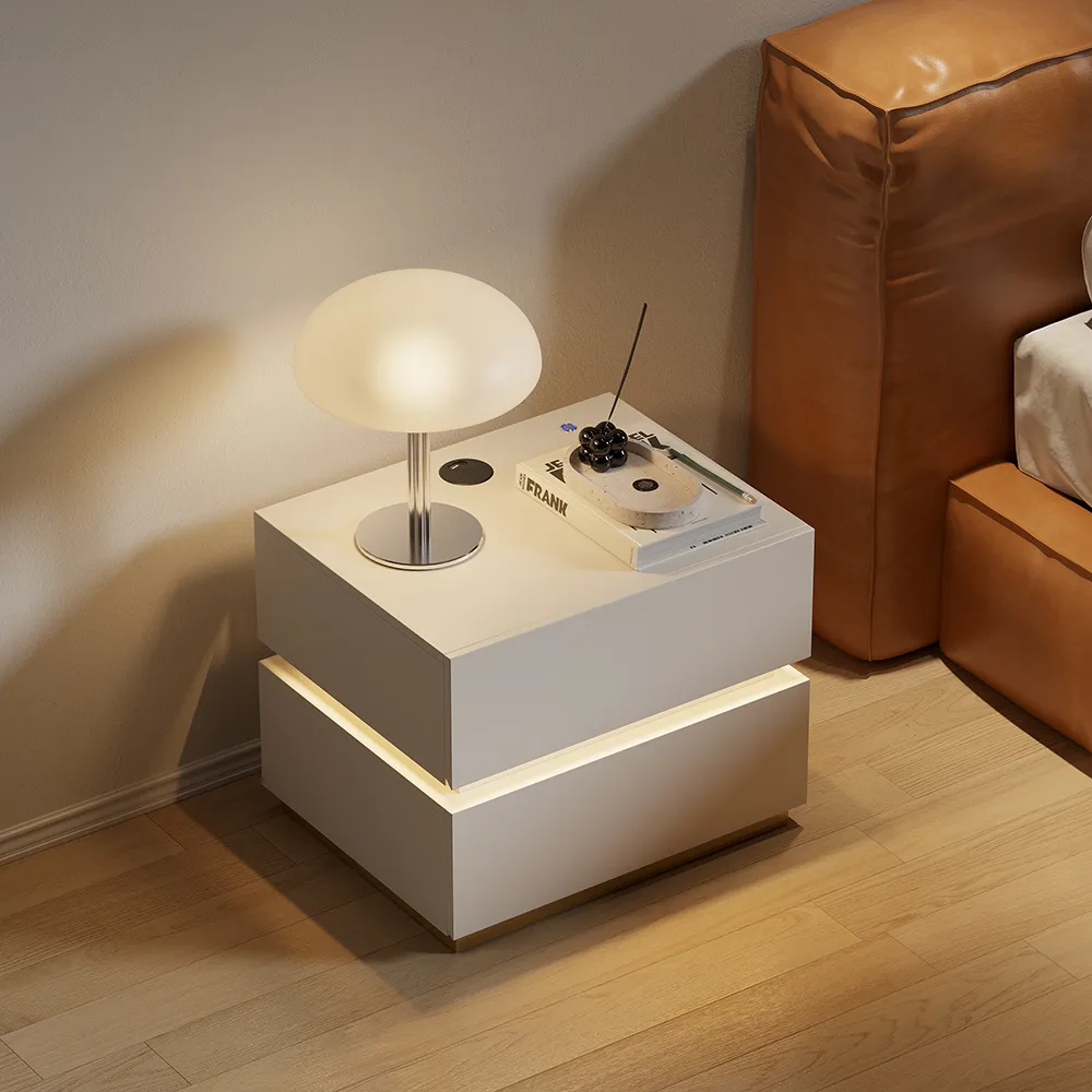 Bedroom Nightstands & Vanity Desk Set 2 LED — image 5